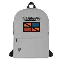 Load image into Gallery viewer, Presidential Contraband written logo flag backpack